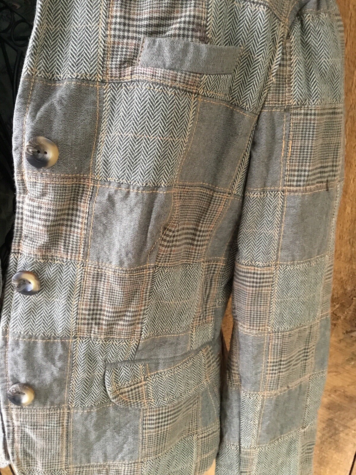 GAP PATCHWORK COTTON BLAZER/JACKET S - image 3