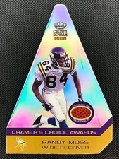 2001 Crown Royale Randy Moss Relic Rainbow Foil Over-Sized Die-Cut Clean