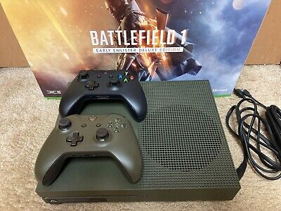 Microsoft Xbox One S 1TB Battlefield 1 Green Bundle With 8 in 1 Kit 