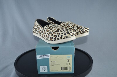 TOMS Classic Women's Birch Leopard Print Canvas Flat Slip On  Women s 6 New Box