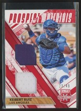 2019 Panini Elite Extra Edition Dual Prospect Materials Red Keibert Ruiz 23/49