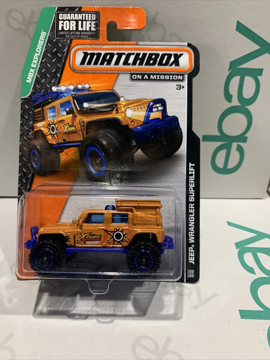 Matchbox JEEP WRANGLER SUPERLIFT HTF 102 120 On A Mission Mbx