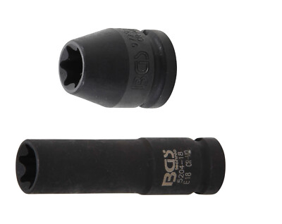 Kraft- Torx- Steckschlüssel Einsätze  E-Profil 1/2'' E10-E24  Torx- Nuss