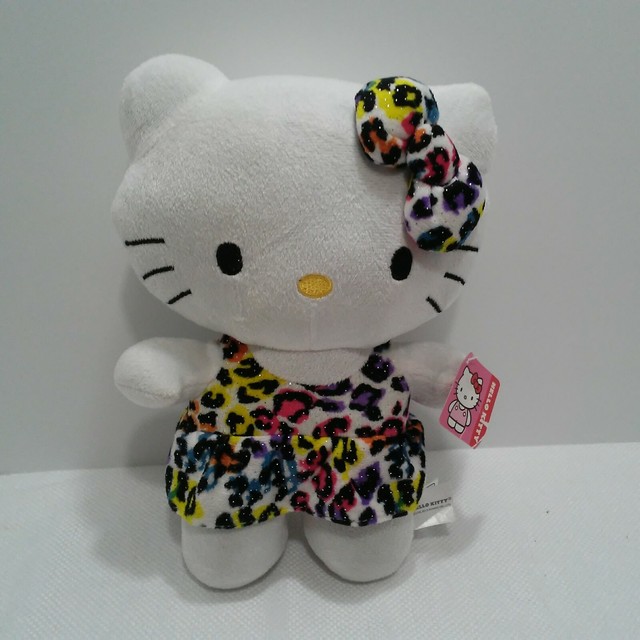 Fiesta Sanrio HELLO KITTY 11" Glitter Rainbow Leopard Cheetah Print ...
