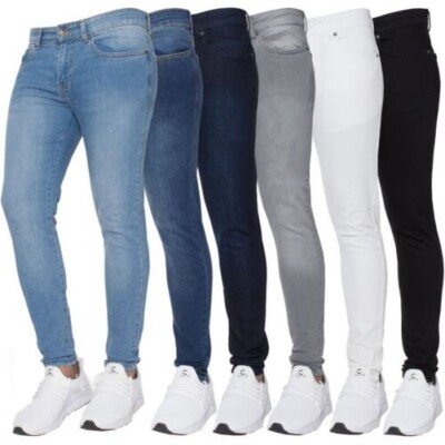 Enzo Skinny Jeans Mens Slim Fit Stretch Flex Denim Trouser Cotton Pants UK Sizes
