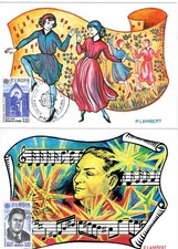 2366/7+FDC 2 CARTES  1er JOUR  EUROPA ADAM DE LA HALLE DARIUS MILHAUD STRASBOURG