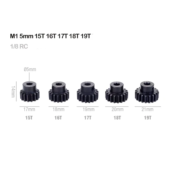 1x RC Motor Zahnrad Ritzel 13T - 26T Modul 1.0 Für 5mm Welle gehärtet RC Auto  - Bild 4 von 4