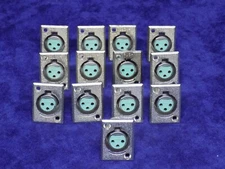 LOT OF 13 USED SWITCHCRAFT CIRCULAR CONNECTOR FEMALE XLR PANEL MOUNT D3F 3-PIN