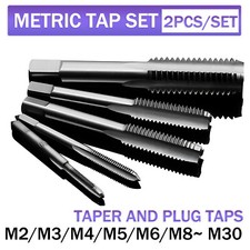 Metric Tap Set -Taper and Plug Taps Thread Tap Hand Screw Drill Bits Tool M2-M30