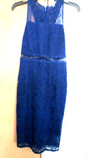 MIAMI Women's Size S Sublime Blue Lace Lined Racerback Sleeveless Dress