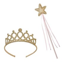 Pink Tiara and Wand Set Fairy Princess Costume Headwear Party Accessories