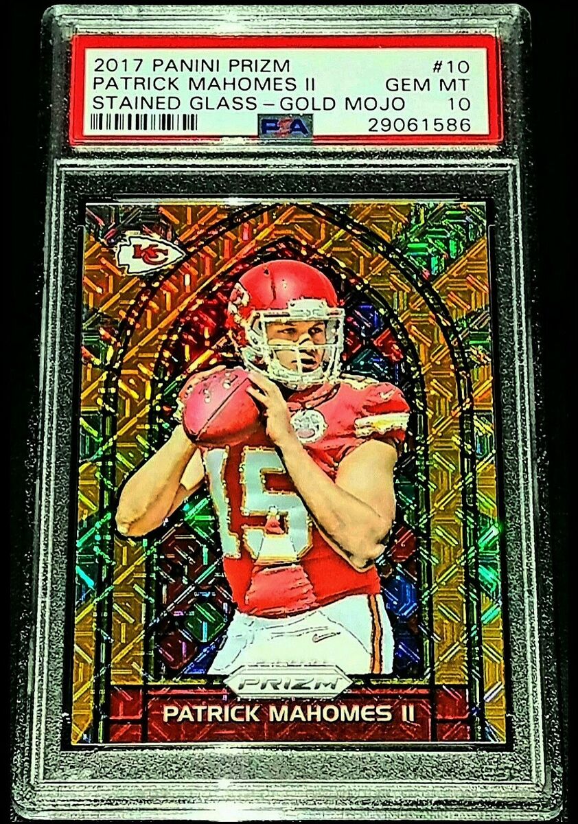 PATRICK MAHOMES II 2017 PANINI PRIZM STAINED GLASS GOLD MOJO RC SP