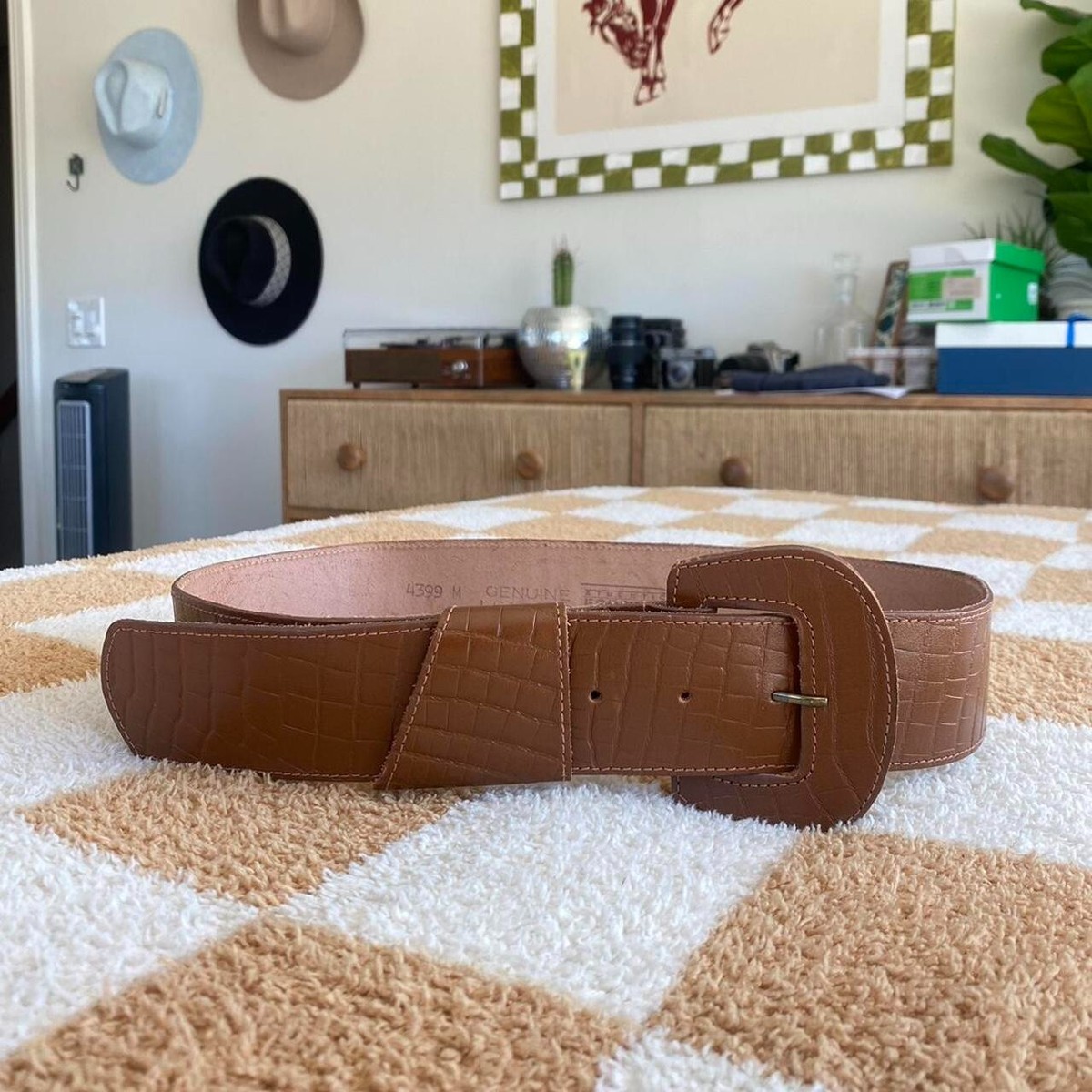 AUTHENTIC FORENZA SPORTSWEAR VINTAGE BROWN CHUNKY LEATHER BELT
