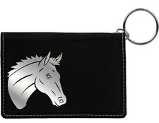 Majestic Horse Laser Engraved Leatherette Keychain Wallet