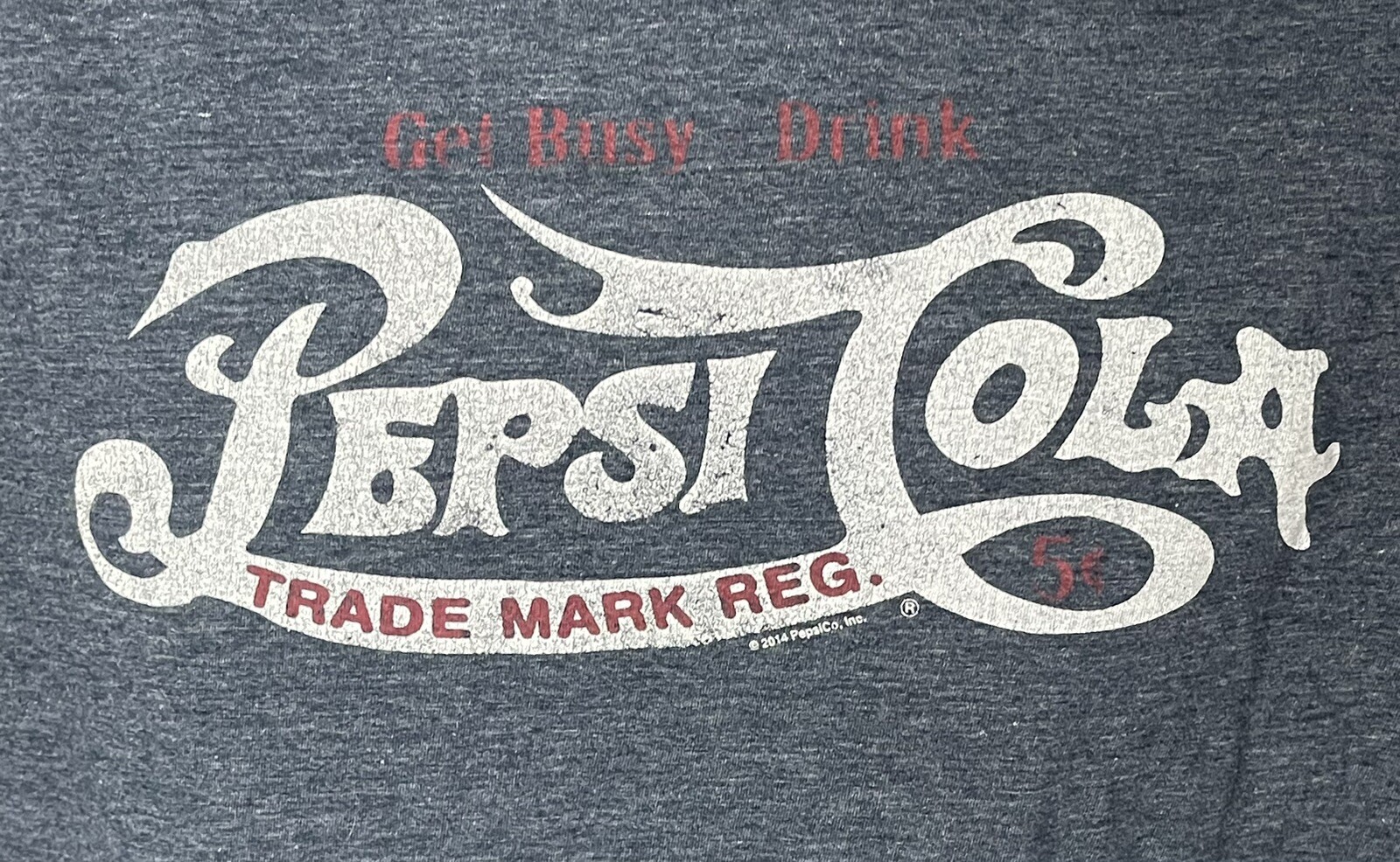 PEPSI COLA VINTAGE LOGO BLUE HEATHER T SHIRT SIZE ADULT MEDIUM EUC image 2