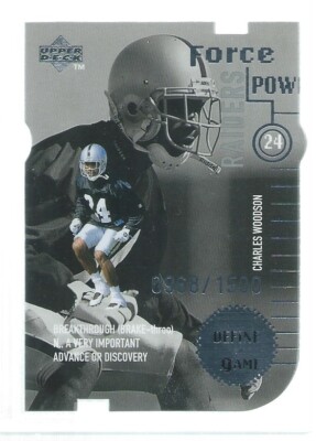 CHARLES WOODSON 1998 UD FORCE POWER DEFINE THE GAME DIE CUT RC #D 968/1500