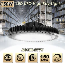 LED High Bay Light White 150 Watt Factory Warehouse Shop Light Fixture 21000LM