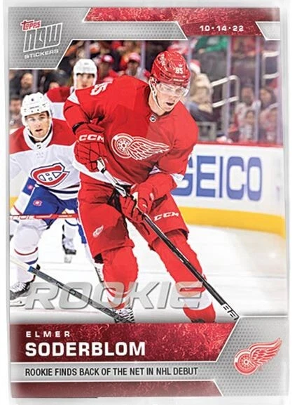 2022-23 Topps Now NHL Sticker ELMER SODERBLOM Rookie #11 DETROIT RED WINGS - Image 2 of 2