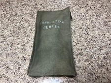 Vintage Military Protective Gloves Set and Canvas Case