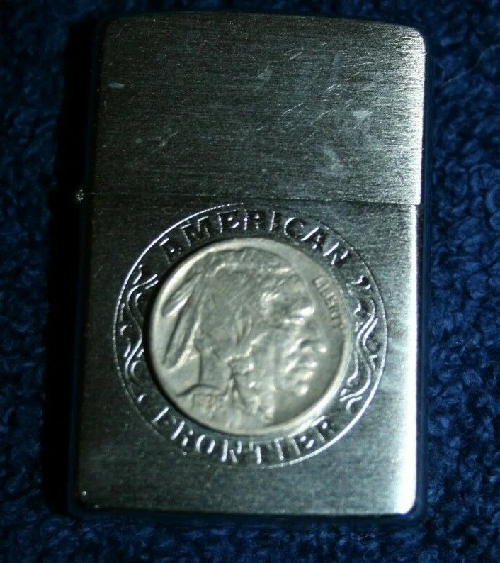 ZIPPO AMERICAN FRONTIER INDIAN HEAD NICKEL LIGHTER