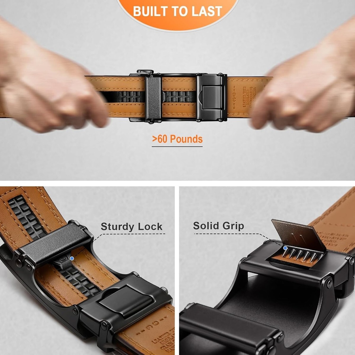 Gift-Ready Men's 2-Pack Ratchet Belts – Adjustable Length