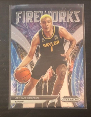 2022 Prizm Draft Picks JEREMY SOCHAN Fireworks Insert #FW-JS Baylor