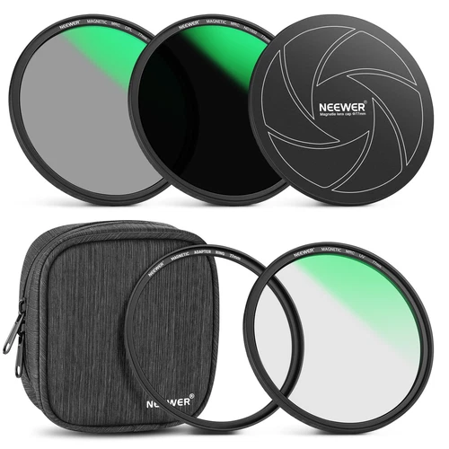 77mm Magnetic Adapter Ring ND1000 & MCUV & CPL Lens Filter & Cap Kit