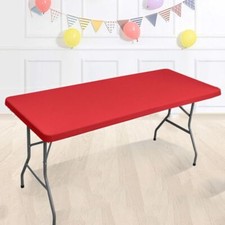 Rectangular Elastic Fitted Tablecloth Stretch Table Protector Outdoor Picnic