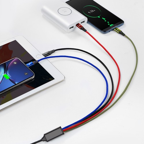 Mutil Cable 4-in-1 8 Pin Micro Usb Type C Fast Charging Cord For iPhone Samsung - Picture 7 of 10