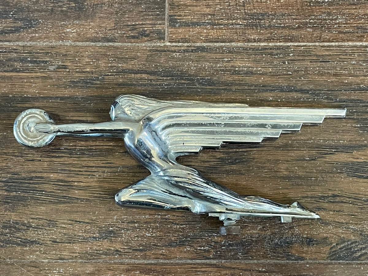 Vintage 1937 USA PACKARD GODDESS of SPEED Auto Radiator Hood