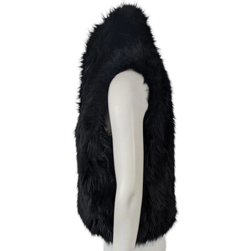 Sam Edelman искусственного меха жилет веганский плюшевый медведь Куртка Пальто женщин XS черный без рукавов - Изображение 4 из 4