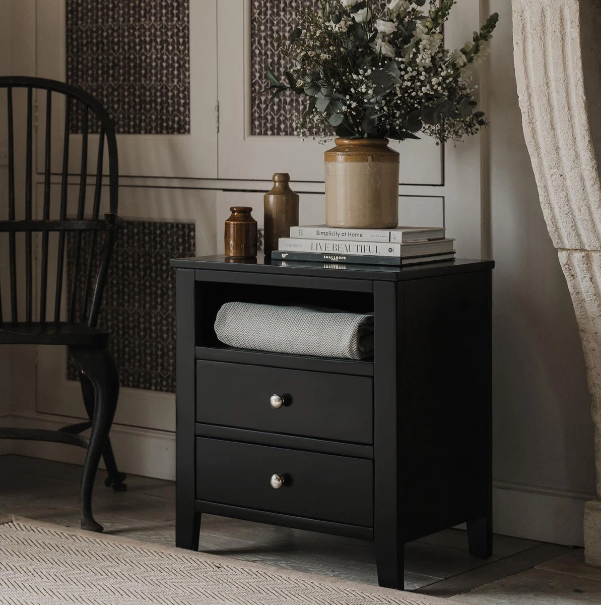 Black 2024 bedside locker