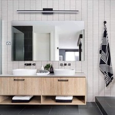 mirrea 48in Modern LED Vanity Light for Bathroom Lighting Dimmable 46w Black