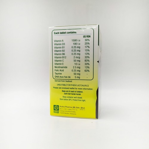 5 Bottle X APPETON Multivitamin Hi-Q TAURINE & DHA CHEWABLES 60's . - Picture 3 of 3