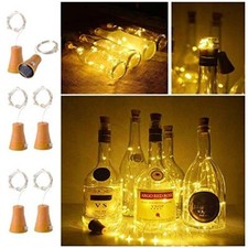 6 Pack Solar Powered Wine Bottle Lights 20 Led Waterproof Copper Cork Solar Ligh