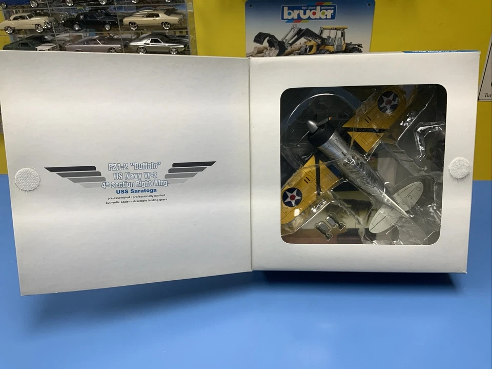 Hobby Master Air Power Series F2A-2 Buffalo US Navy VF-3 USS Saratoga New - Image 2 of 4