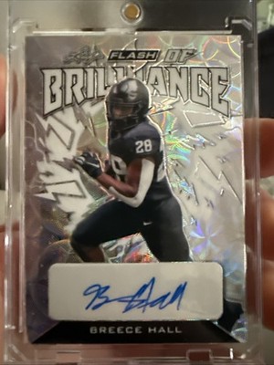 2022 Leaf Flash Of Brilliance Breece Hall Rookie AUTO /30