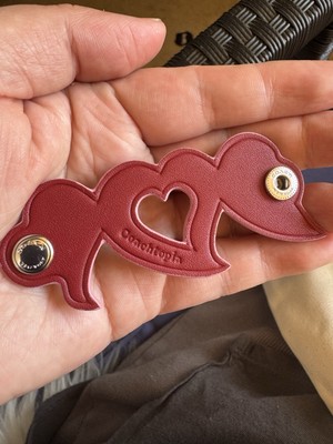 COACH COACHTOPIA HEART CORD HOLDER UPCRAFTED LEATHER w/BOX :NWT 1941 RED