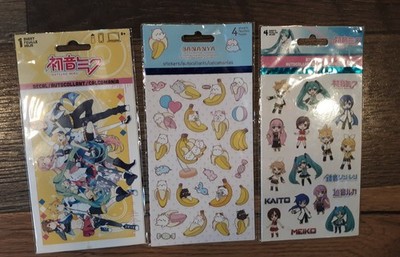 Lot Of 3 Sandy Lion Stickers Hatsune Miku Bananya New Sealed Anime Crunchyroll