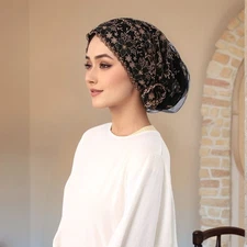 Muslim Arab Women Lace Embroidery Hijab Hat Turban Cancer Chemo Beanie Headwear
