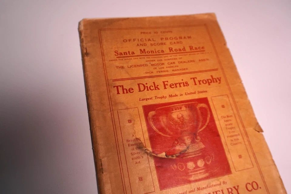 1911 Santa Monica Official Road Race Program & Score Card Lozier Franklin - Image 2 of 4