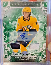 Artifacts Luke Evangelista Emerald Auto Materials Rookie Patch Jersey /15 #130