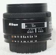 Nikon AF Nikkor 50mm f/1.8 Prime Lens, Mint condition, sorry-Generic Caps