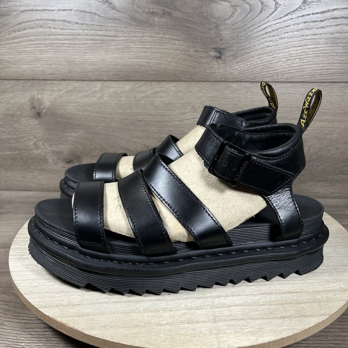 Doc Martens Martins Blaire Sandals Gladiator Black Straps Womens Size 10