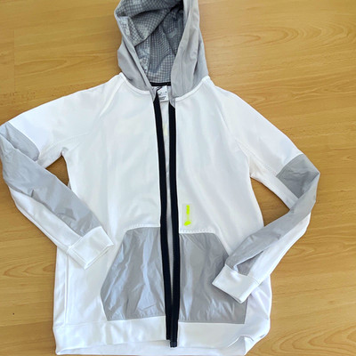 Nike Air Max kinderTrainingsjacke Jacke Kapuze RV Taschen Weiß/Grau XL