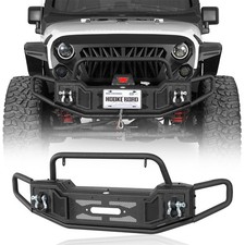 Stubby Steel Front Bumper For 2007-2018 Jeep Wrangler Jk Wwinch Plate D-rings