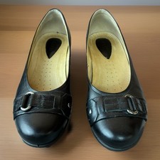 Ecco Abelone Women  s Black Leather Comfort Ballet Flats Size EU 38 US 6