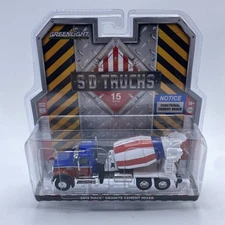 Greenlight 1/64 SD Trucks 2019 Mack Granite Cement Mixer (Red, White & Blue)