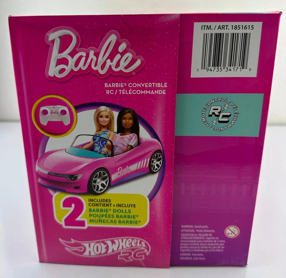 Barbie Hot Wheels Coche Convertible Control Remoto RC y 2 Muñecas Barbie Foto 2 de 4
