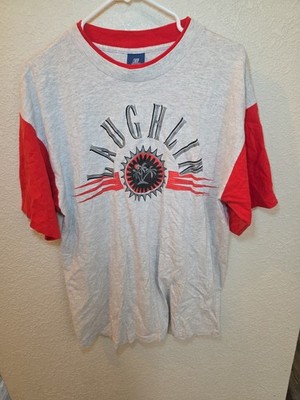 Vintage 80s Laughlin Belton Designer Single Stitch T-shirt Gray Red Size XL 